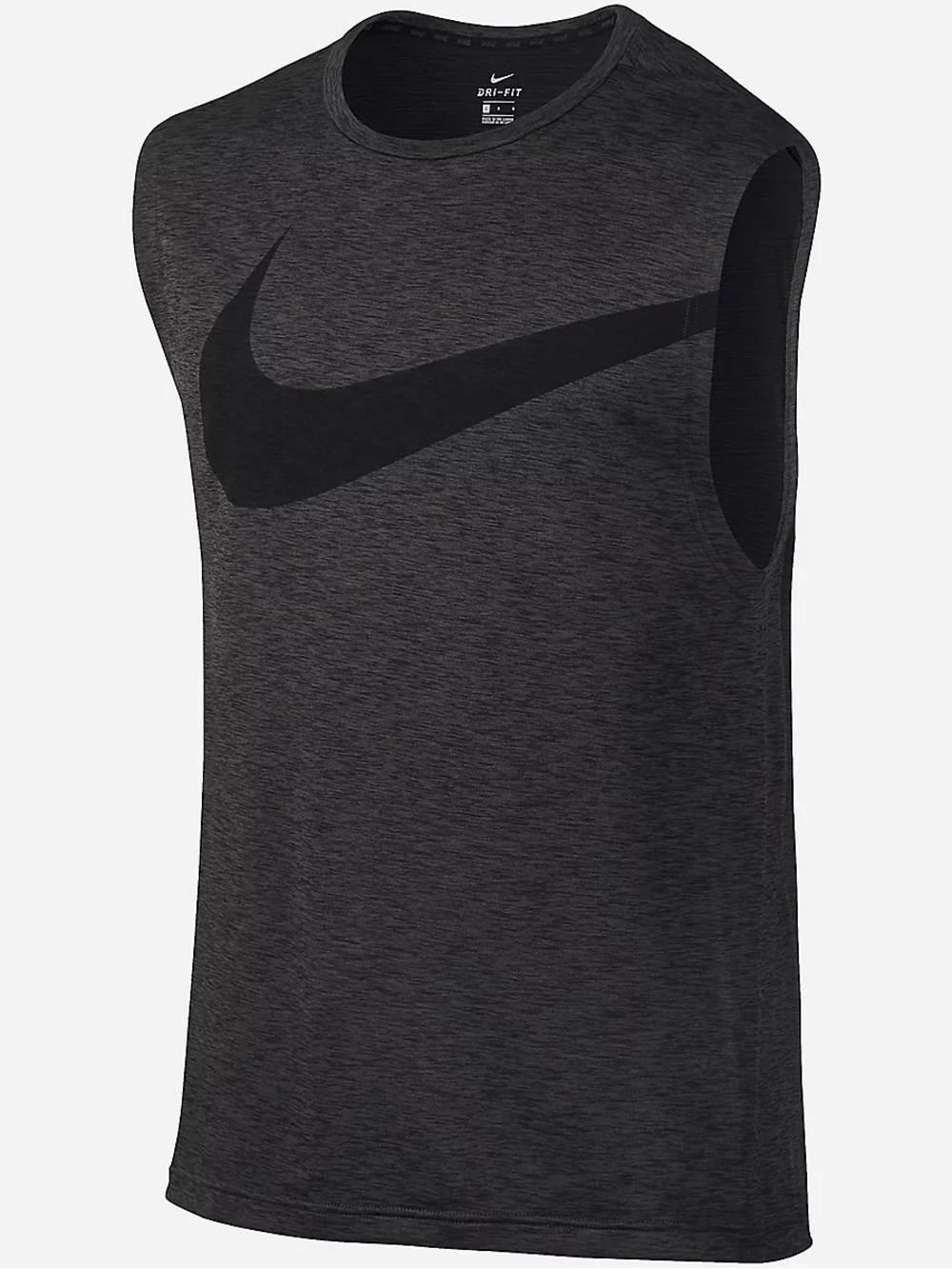 Nike Dri-fit Dark Gray Sleeveless Hooded Tank with Black Swoosh
